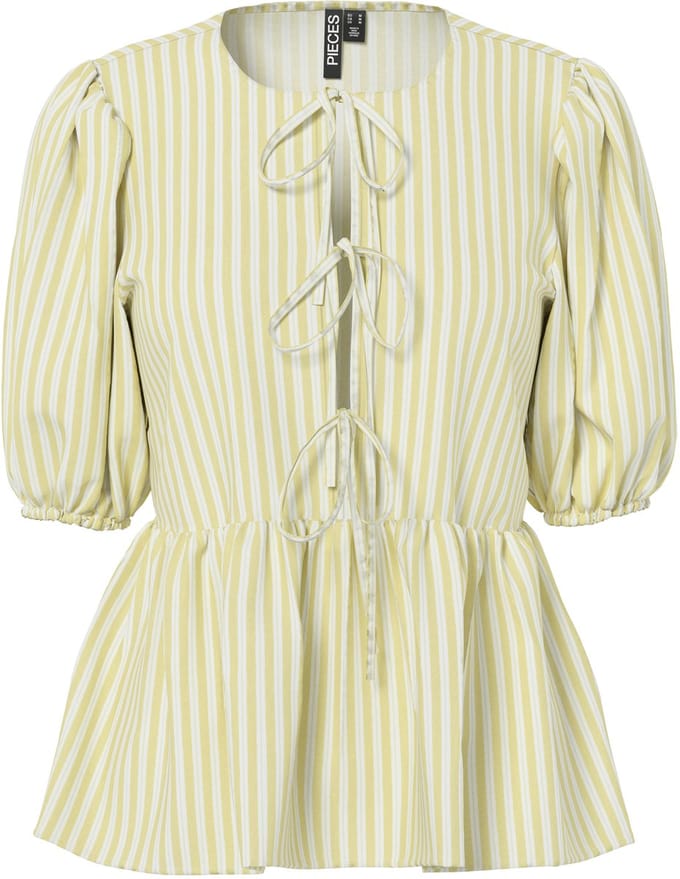 PIECES - PCJOLLY 2/4 TIE TOP WVN NOOS BC - Dames - Blouses