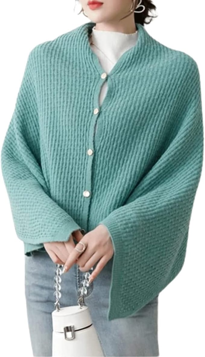 Gebreide Sjaal - Deken Sjaal - Warm Blijven - Draagbare Stijl - 65 cm - Groen
