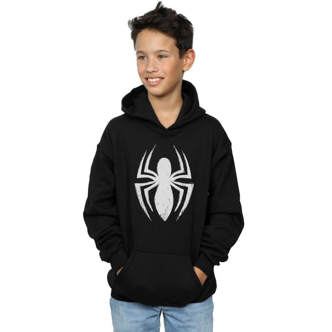 Marvel Jongens Spider-Man Ultimate Spider Logo Hoodie (Wit)
