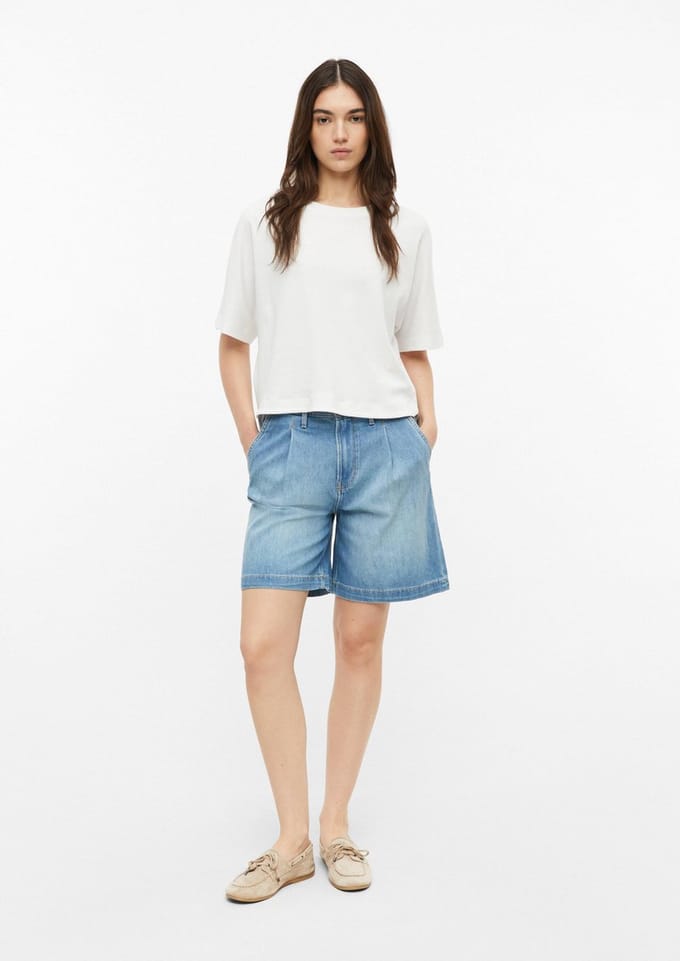 s.Oliver - female - Suri denim shorts / Regular fit / Hoge taille / Wijde pijpen