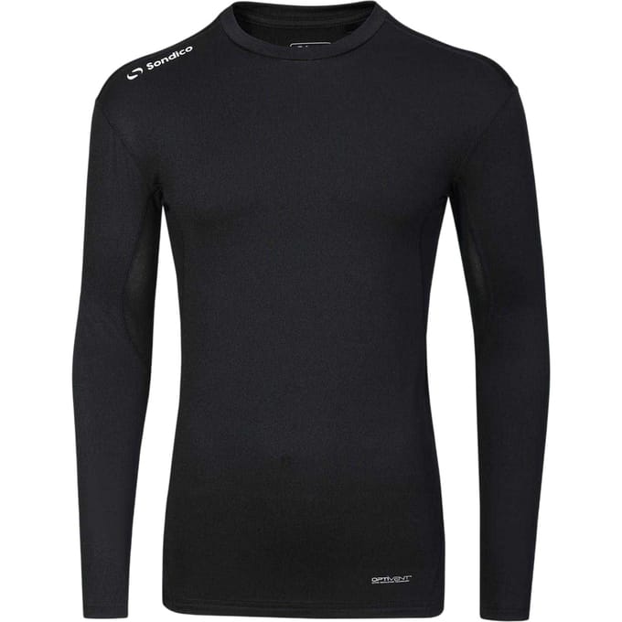 Sondico Heren Core Base Layer Top met lange mouwen (Zwart)