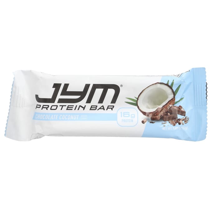 JYM Supplement Science, Eiwitreep, Chocolade Kokosnoot, 12 repen, 52 g (1.83 oz) elk