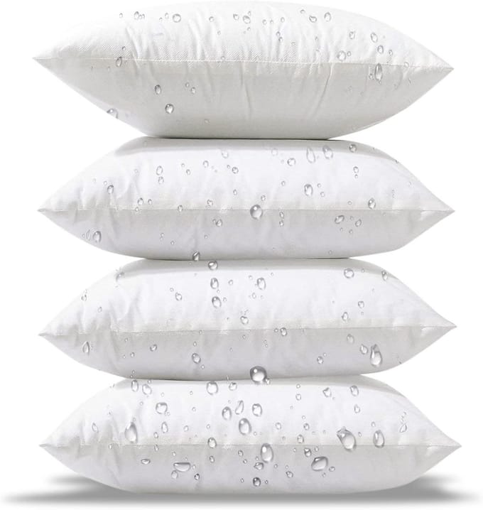 Set van 4 Vierkante Buiten Kussen Inleg - 45x45cm Waterafstotend & Hypoallergeen
