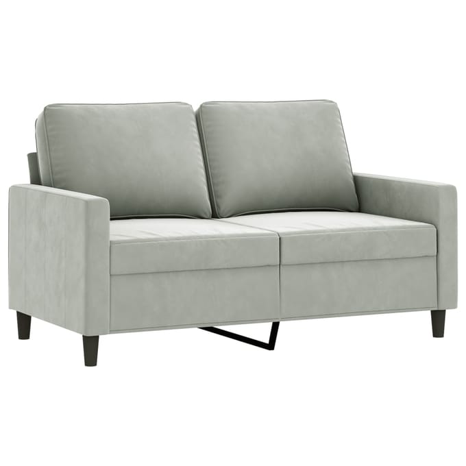 vidaXL - 2-delige - Loungeset - met - kussens - fluweel - lichtgrijs