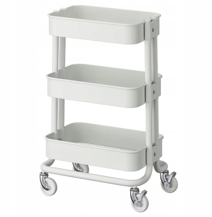 Mobiele Keukenwagen Wit 28x38x61cm - Praktische Opbergoplossing
