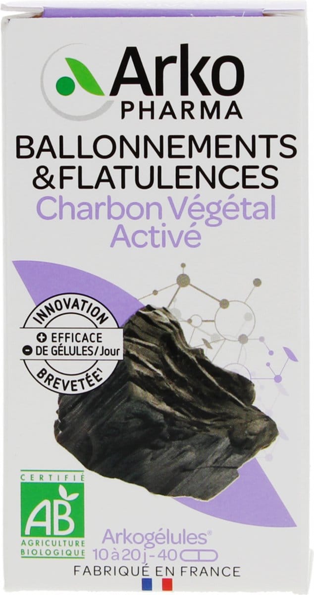 Arkopharma Arkogélules Charbon Végétal Activé Bio 40 Gélules