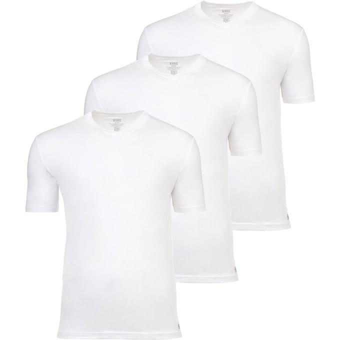 Scotch & Soda 3pk Mens Ultra Soft V-neck Tee Underwear White Größe: L | Basic T-Shirts Outlet | Herren | Weiß