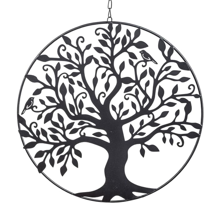 Levensboom - Hanger - Ø 30cm - Bruin - Metaal - incl. Ketting 45cm