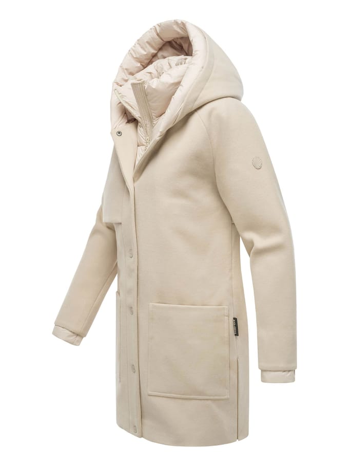 Navahoo Flauschwunder dames wintermantel met afneembare kraag