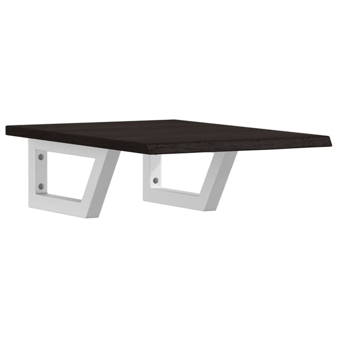 vidaXL - Badkamer - wandschap - staal - en - massief - eikenhout