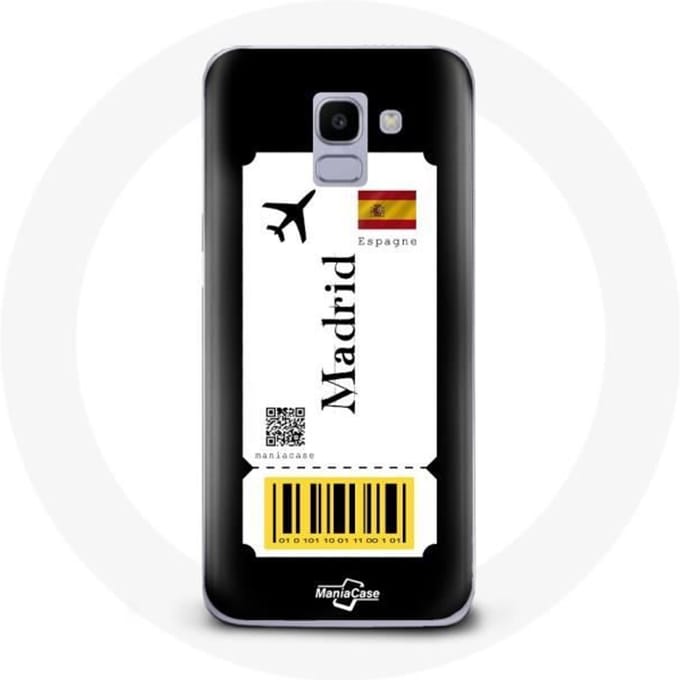 Coque pour Samsung Galaxy A6 2018 Billet d'avion Madrid Espagne