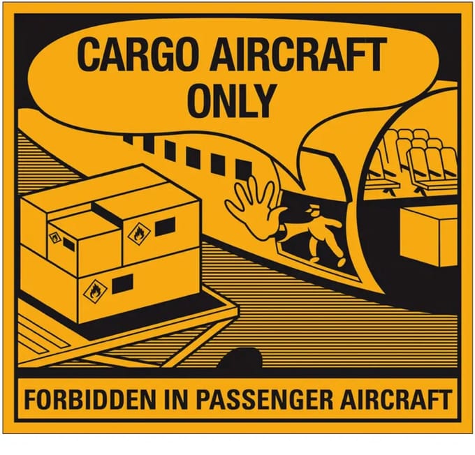 Cargo aircraft only sticker | 12,5 x 11,5 cm