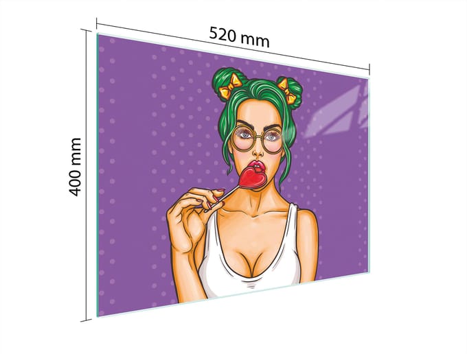 TMK ArtDeko Serie - Glazen Snijplank - 52x40 cm - Vrouw - Hittebestendig