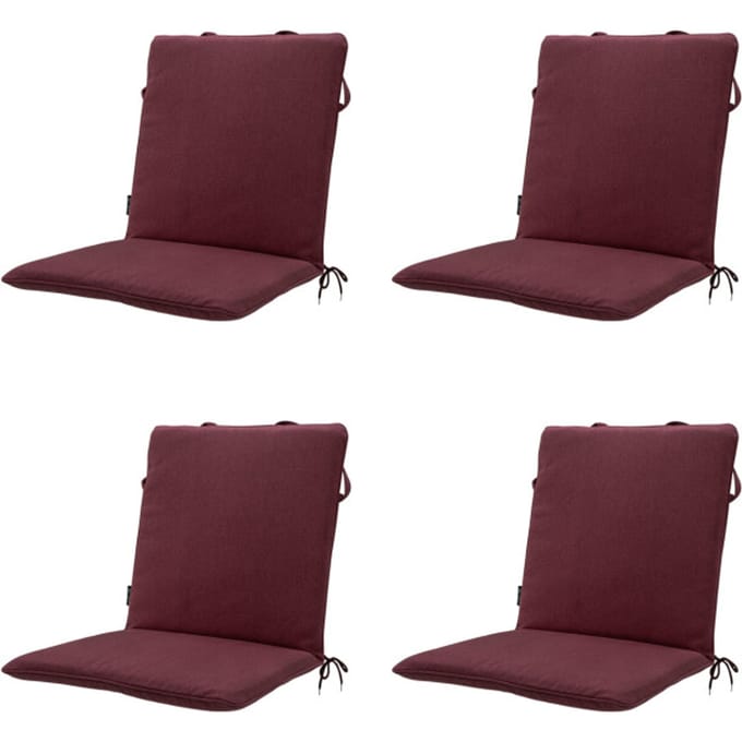 Madison - Stapelstoelkussen Bordeaux canvas eco+ - Ca. 97x49 cm - Set van 4