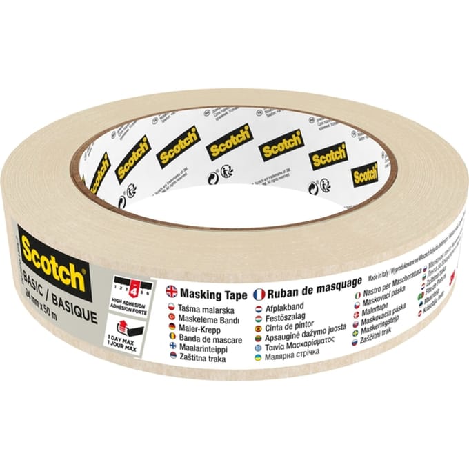 Afplaktape Scotch Basic  24mmx50m beige