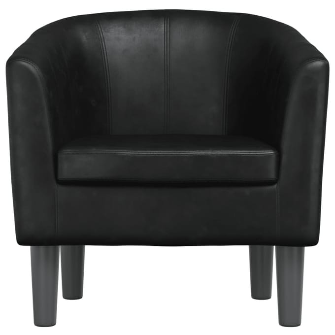 Vidaxl Clubfauteuil, Zwart, Bekleed met Kunstleer