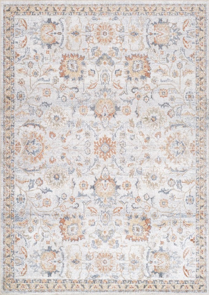 SURYA Esther vloerkleed wasbaar oosters vintage crèmekleurig