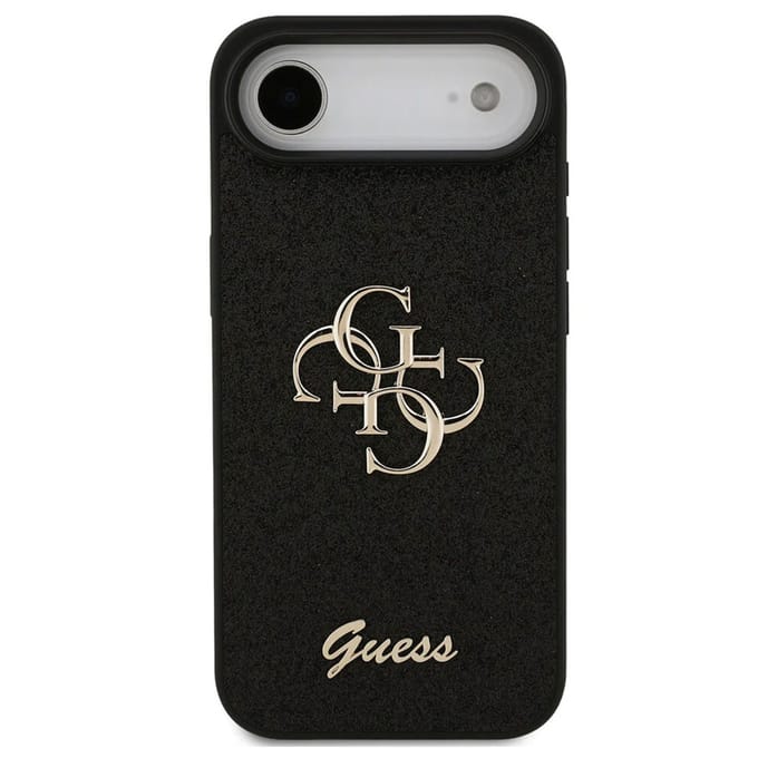 Guess Back Cover iPhone 17 Air - Zwart - Stijlvolle textuurafwerking - Verhoogde camerabescherming