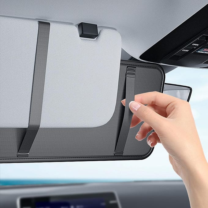 Auto Zonneklep Organizer Multifunctionele Zonnebrilhouder Leer Interieuraccessoires voor Auto zwart