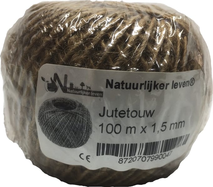 Jutetouw 100 meter x 1,5 mm - touw - bindtouw