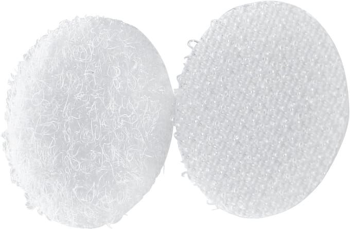 Vel met 54 sets - 21mm - Witte Zelfklevende Klittenband Stippen - type K-21W