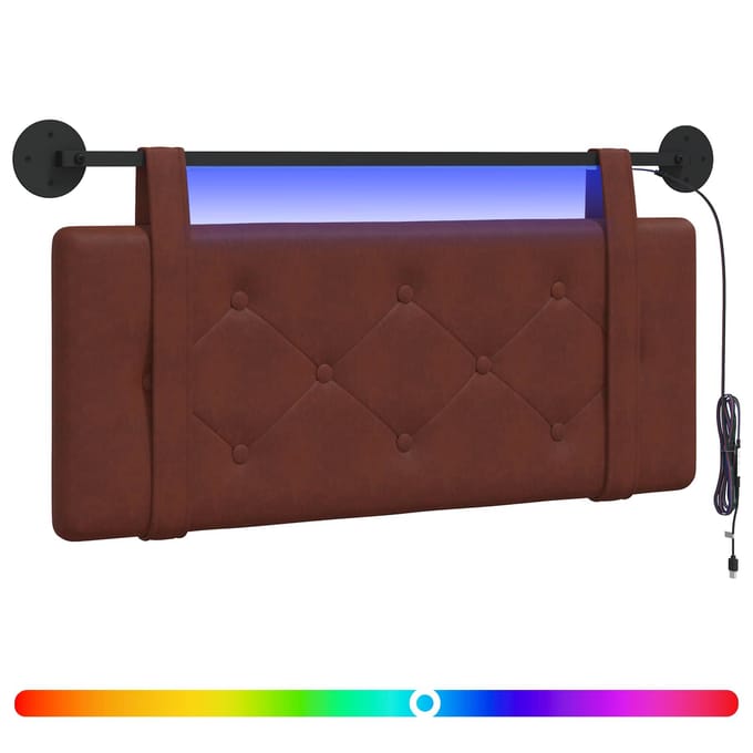 vidaXL - Hangend - hoofdbord - Glanzend - Bruin - Antiek - PU