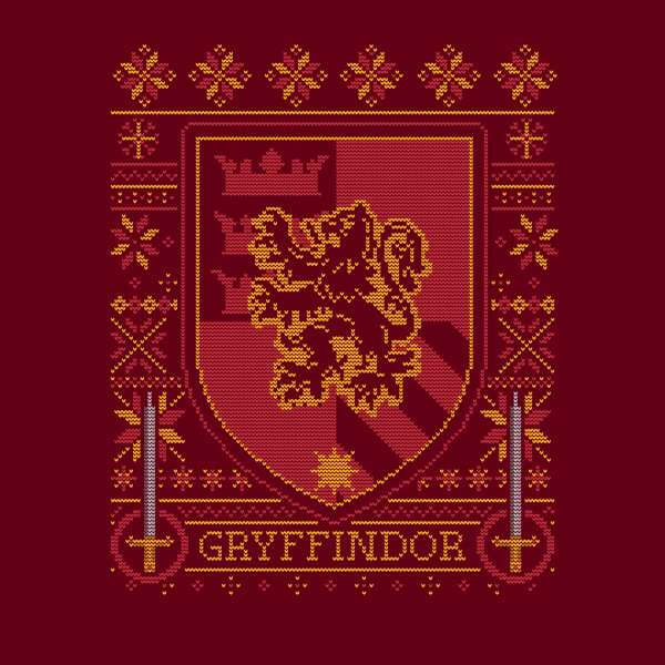Harry Potter Gryffindor Crest kersttrui - Burgundy - M