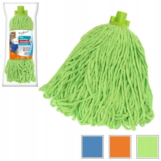 RAVI Jamajka Serie - Chenille Mop Vervanging - Hoog Absorberend - Microvezel - 24cm