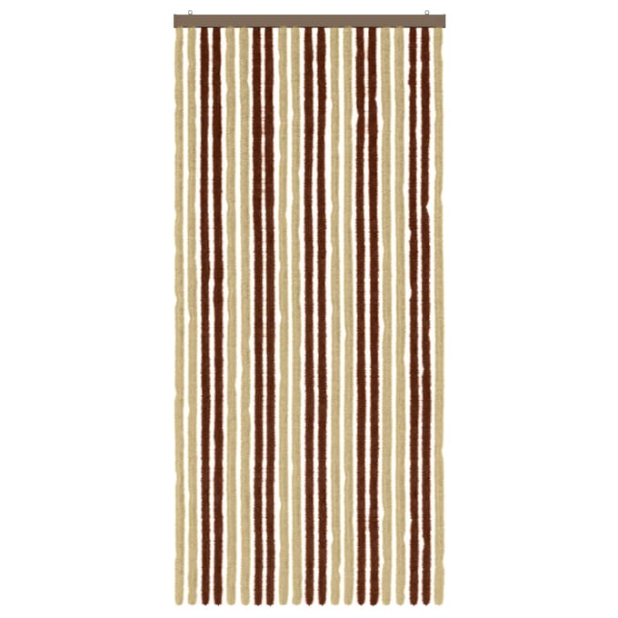 vidaXL - Insecten - Gordijn - Chenille - Bruin - en - Beige - 90 - x - 200 - cm - 100% - PP