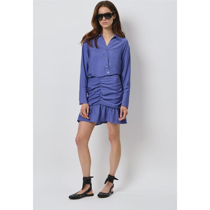 Dante6 Krissy Drapey Mini Skirt Twilight Blue Größe: 44 | Miniröcke Outlet | Damen | Blau