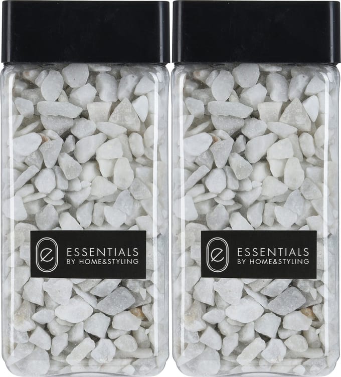 Decoratie steentjes/hobby steentjes - Wit - 1100 ml - 9/13 mm