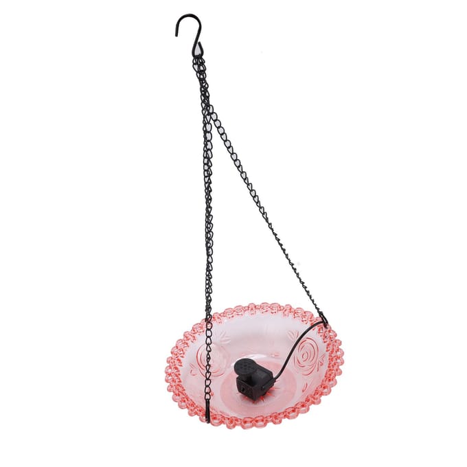 Vogelbad Fontein voor Buiten Plastic Hangend USB-Powered Kolibrie Voeder Waterfontein Vogel roze