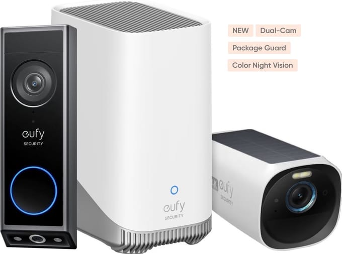 eufy Security Video Doorbell E340 + HomeBase 3 + eufyCam 3 - Bundelvoordeel