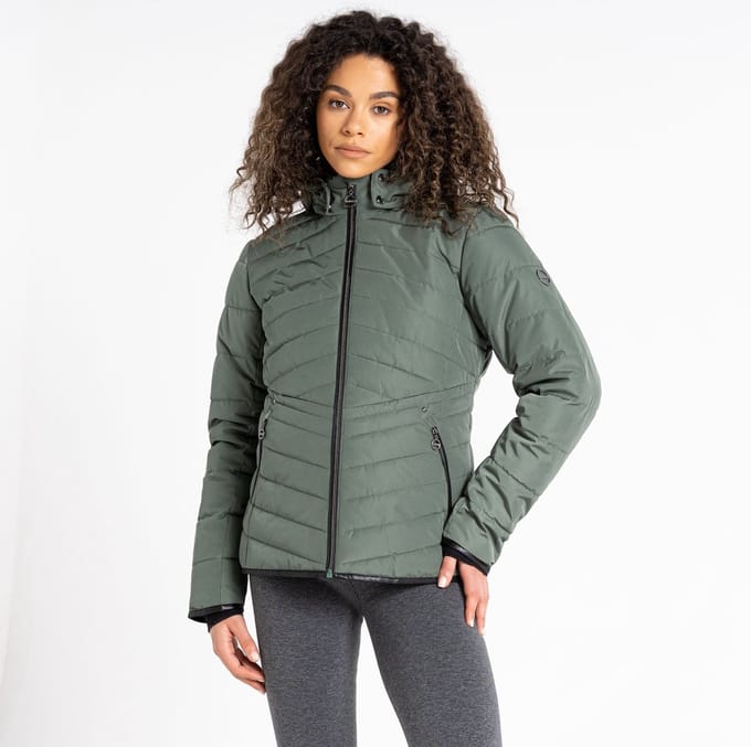 Dare B, Striking Everyday Waterdicht Dames Skijack, Duck Green, Maat 34