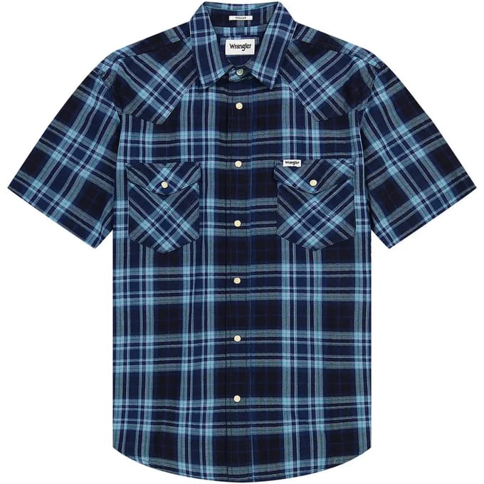Wrangler Western Overhemd Met Korte Mouwen Blauw S Man