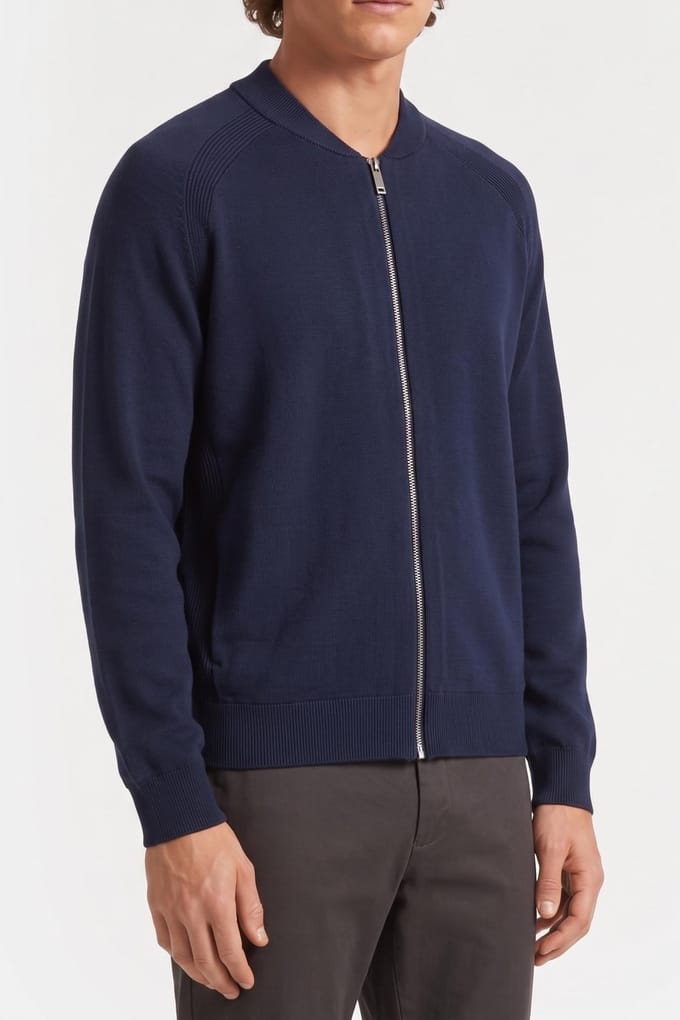 Calvin Klein Technical Zip-up Sweater Dark Sapphire Größe: M | Cardigans Outlet | Herren | Blau