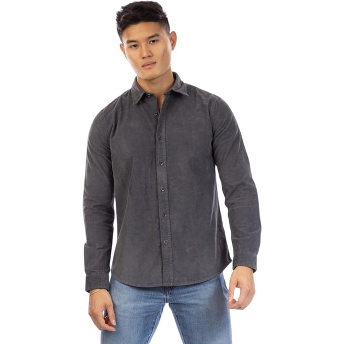 Peter Werth Heren Corduroy Regular Overhemd (Grijs)