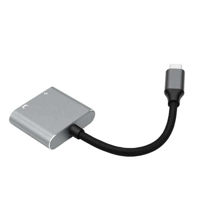 USB C naar AR Bril Adapter PD 100W Snel Opladen 4K 60Hz Dubbele USB C AR Bril Laad en Speel Adapter Geschikt voor Switch gray