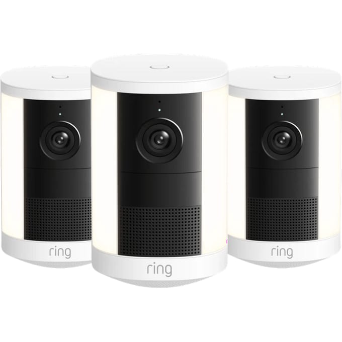 Ring Spotlight Camera 2e Generatie Stekker Wit 3-Pack