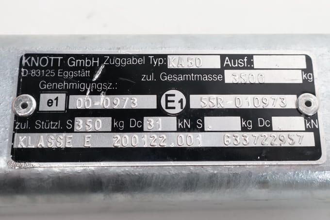 Knott adapterplaat - hartmaat 166 mm - hoogte 50 mm