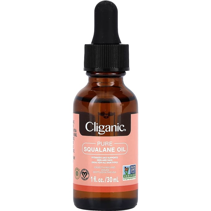 Cliganic, huile de squalane 100 % pure et naturelle, 1 fl oz (30 ml)