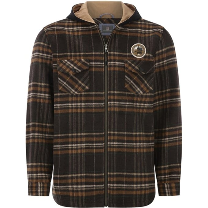 Jan Vanderstorm herren Outdoorshirt - 51/52 - bruin - Plus Size