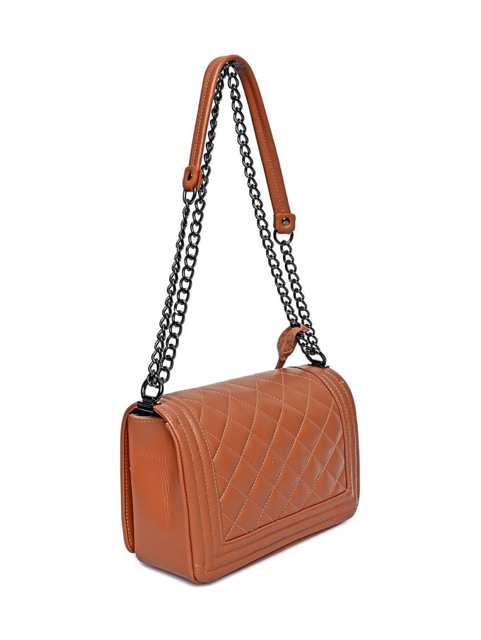 Anna Luchini Brown Rundleer Tas