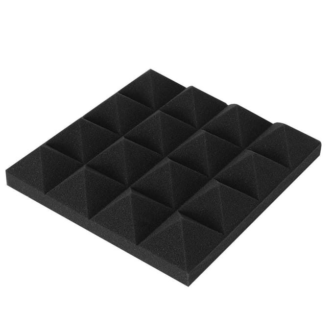 6pcs Forme Pyramide Coton Insonorisant Mousse Panneaux Acoustiques Studio Mousse d'Insonorisation(Noir )