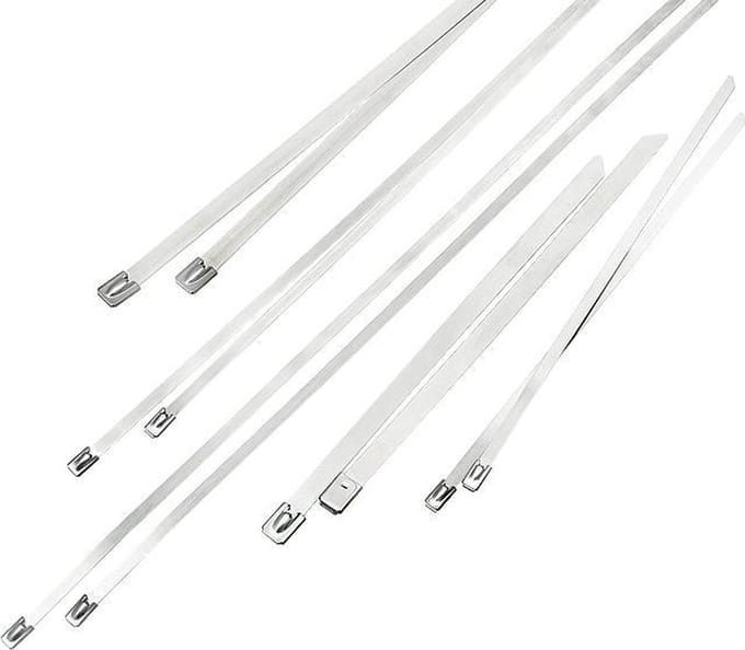 Metalen RVS Tie Wrap - 4,6 x 100 mm - 10 stuks