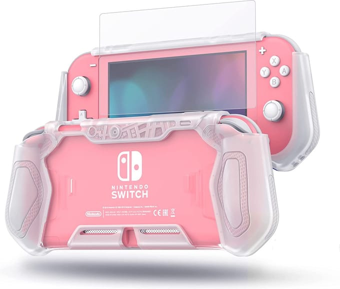 Cablebee Protector beschermhoes inclusief 9H screen protector geschikt voor Nintendo Switch Lite - Transparant