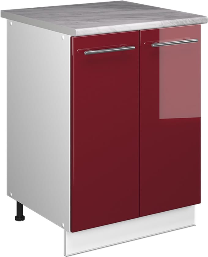 Vicco Wastafelkast Fame-Line, Bordeauxrode hoogglans/Wit, 60 cm