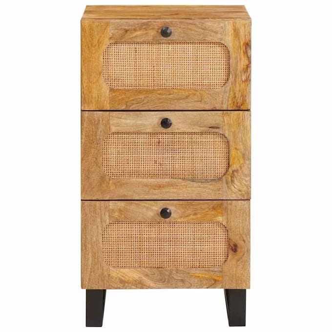 vidaXL - Dressoir - met - lade - Bruin - 40 - x - 33 - x - 75 - cm - Massief - Mango - Hout