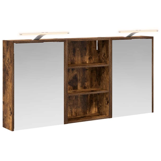 vidaXL - Badkamerkast - set - 3 - st - 126 - x - 16 - x - 62.5 - cm - Bewerkt - hout
