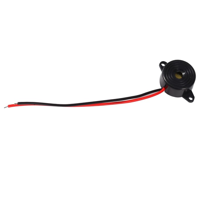 3 24V Piëzo Elektronische Toon Buzzer Alarm Continu Geluid Kabellengte 100mm black